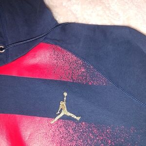 Jordan Nike AJ 7 Olympic Stars Stripes Hoodie Navy Red USA Flag Fleece Size XXL